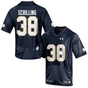 Notre Dame Fighting Irish Men's Christopher Schilling #38 Navy Blue Under Armour Authentic Stitched College NCAA Football Jersey FIU2899CD